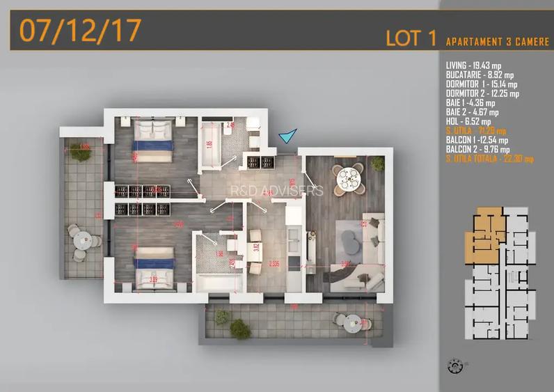 Apartament 3 camere cu 2 balcoane – Pallady / Nicolae Teclu - 6