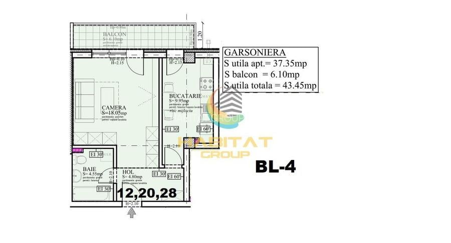 Pallady Garsoniera decomandata 44 mp in bloc tip Boutique - 2