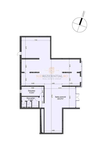 Spatiu comercial 223 mp, vitrina 13 ml, acces dublu, Bd. Metalurgiei - 12