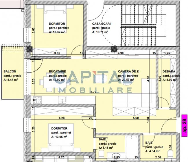 Apartament de vanzare, bloc nou, 3 camere, 102mpc, Centru Vechi, comision 0% - 2