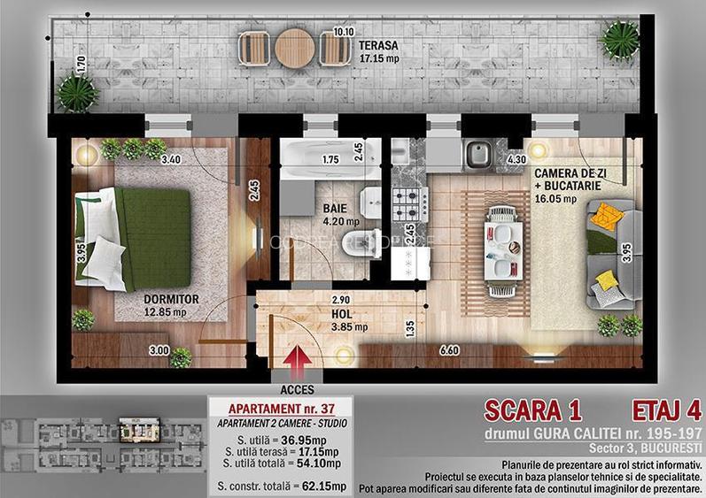 Apartament 2 camere tip studio, zona Theodor Pallady, Bloc Finalizat - 4