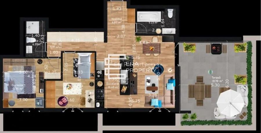 Penthouse modern de vânzare – Sibiu – 75 mp + terasă 32 mp - 1