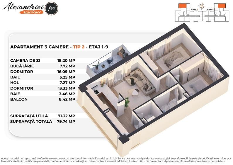 Apartament la oferta/ 3 camere/ bloc nou/ parcare - 3