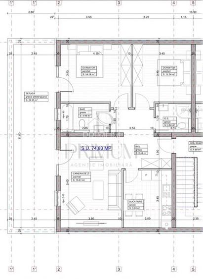GIROC - 3 CAM - DECOMANDAT - 2 BAI - TERASA 30MP - LOC PARCARE - BLOC NOU - 8