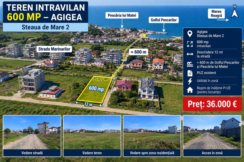 TEREN INTRAVILAN 600 MP – AGIGEA, STEAUA DE MARE 2 – 600 M DE GOLFUL PESCARILOR