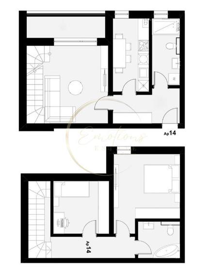 NOU | Apartament 3 camere spatios cu scara interioara | 2 locuri de parcare - 1