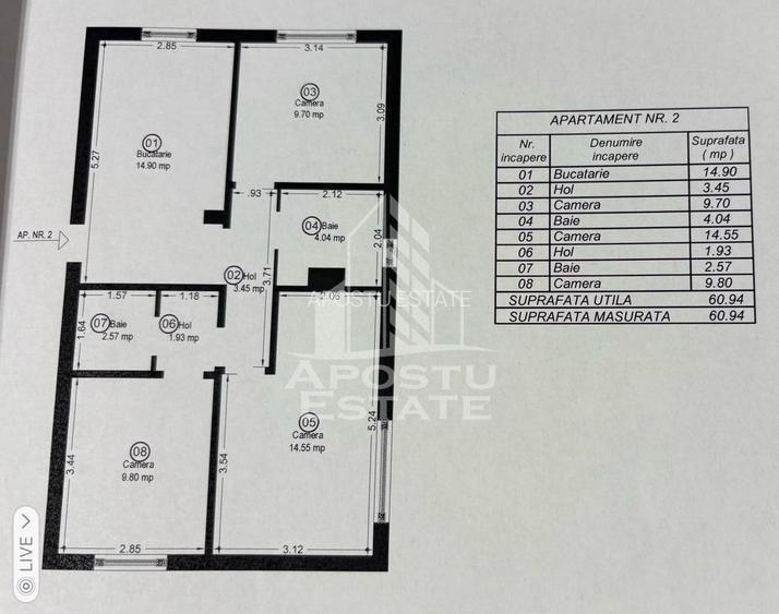 Apartament 3 camere, parter, zona Lipovei - 5