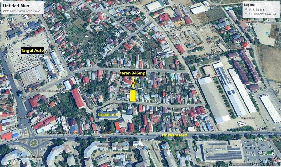Teren 346mp de vanzare in Focsani pe strada Triumfului nr 3