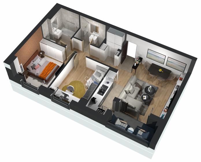 Apartament de vanzare - 3 Camere - 2 bai - finisaje premium-World Class Piscina - 2