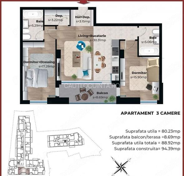 Apartament 3 camere | Metropolitan Viilor | Parcul Carol | Parcare - 10