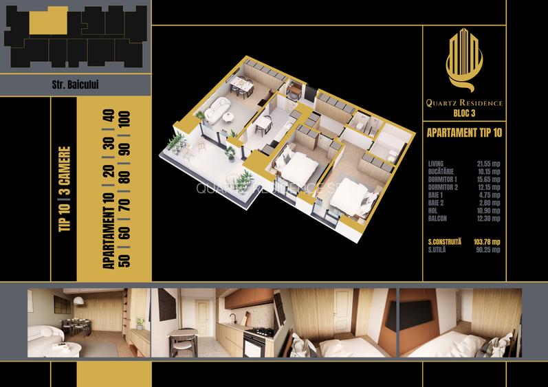 3 camere langa Obor ,Mega Mall ,Transport Quartz Residence - 2