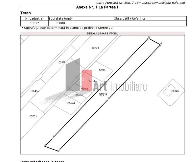 SUPER PRET - 5000 mp la 25 euro mp-Balotesti -  urbanism P+2 - 2