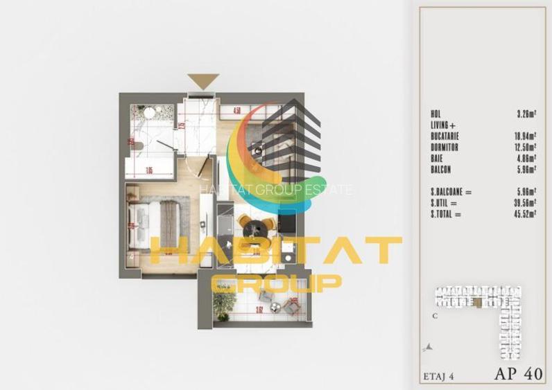 Pallady 2 camere tip studio 48 mp LUX langa Parcul Teilor - 9