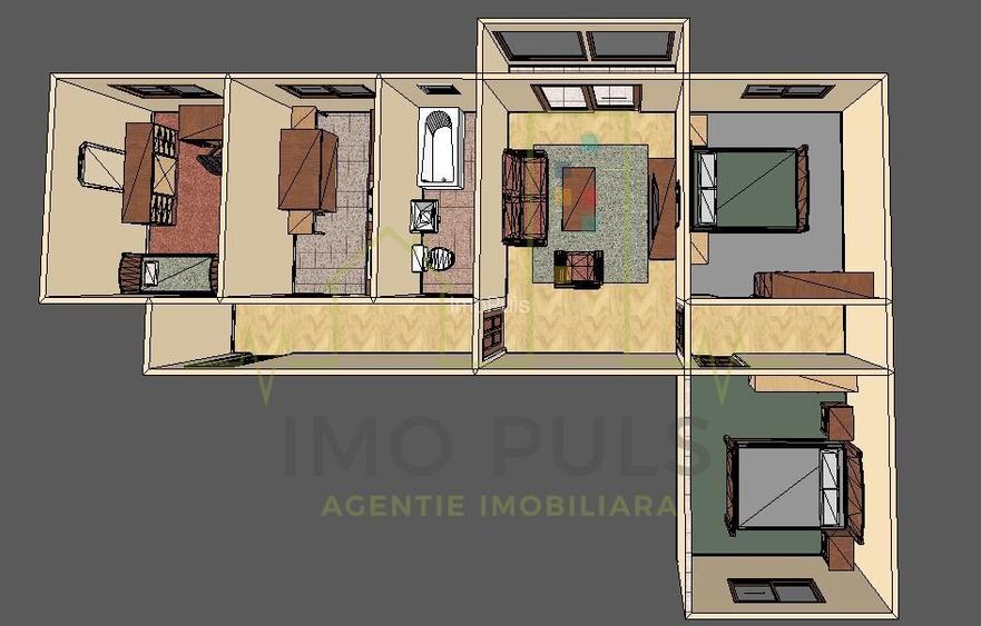 3 camere. Etaj 1. Cetatii. Centrala. - 1