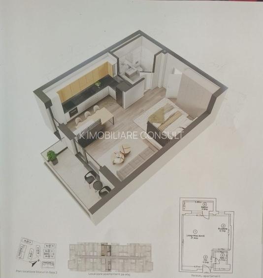 Pipera studio modern 45 mp mobilat și utilat Complex Ivory - 14