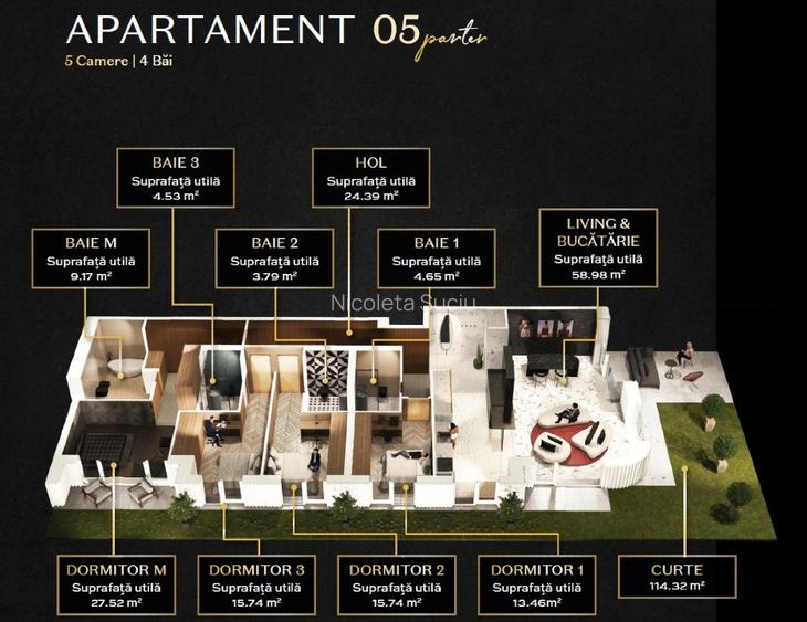 ERA - Parter 5 Camere cu Gradina  - Bloc Nou cu Piscina - 11