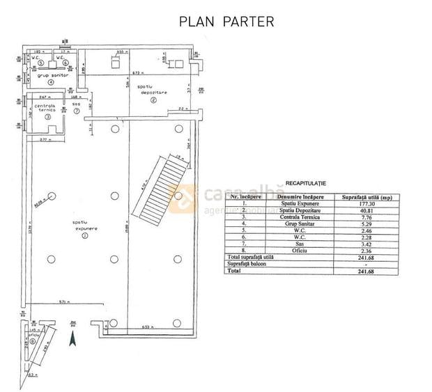 Semicentral - Podu Ros, spatiu comercial Parter + Etaj, amenajat - 1