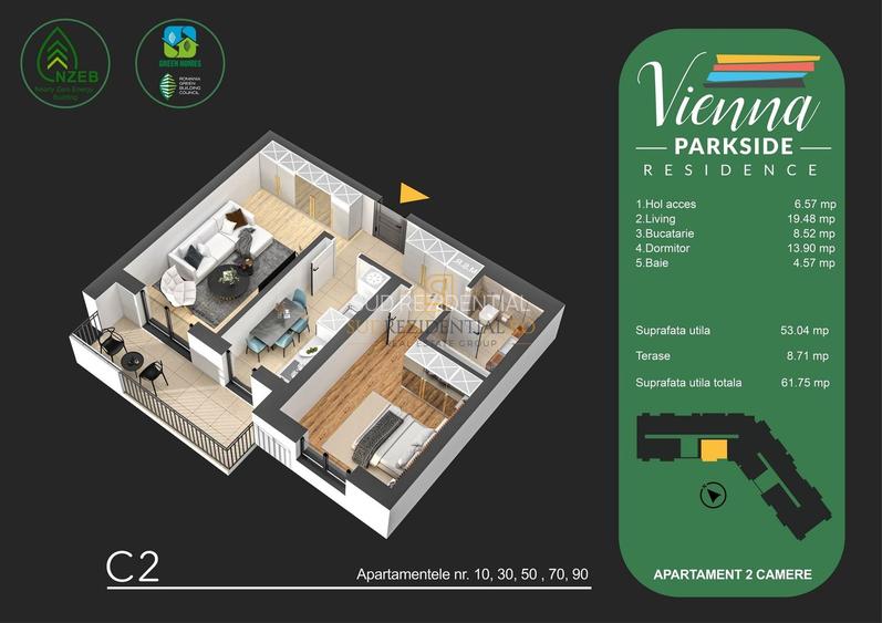 Apartament 2 camere, decomandat, Direct Dezvoltator, Metalurgiei, S4 - 1