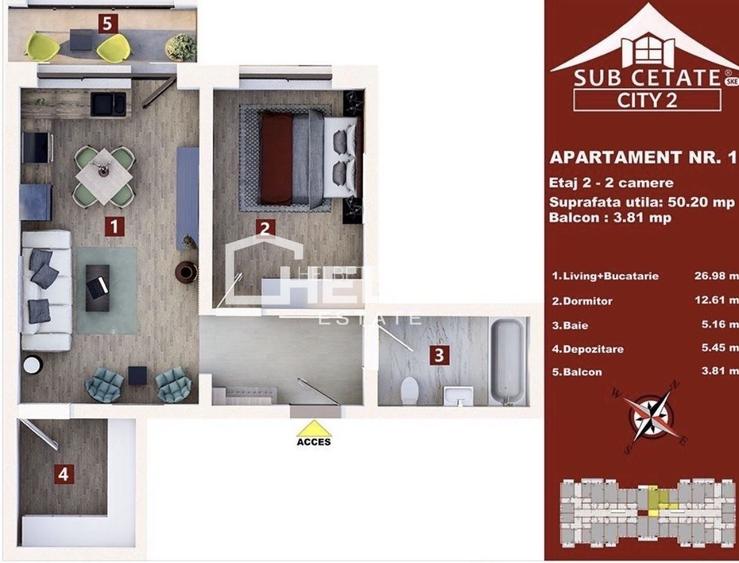 Studio/Parcare/54mp/Subcetate Residence - 3