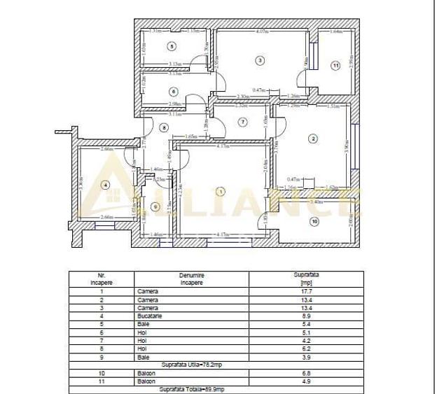 Apartament 3 camere mobilat cu 2 locuri de parcare bloc 2019 - 11