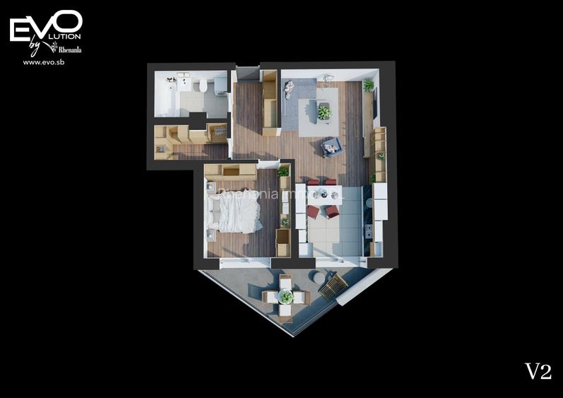 AP. 2 CAMERE | 60 MP | RĂSĂRIT | SHOPPING CITY SIBIU | Evolution Apartments - 12