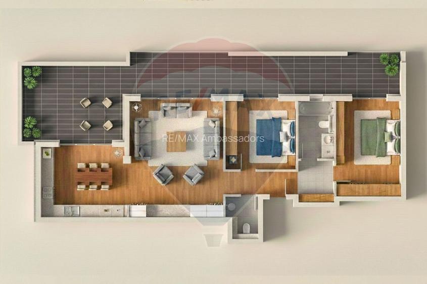 3 camere tip penthouse | Terasă panoramică 46 mp | Rivendelle - 18