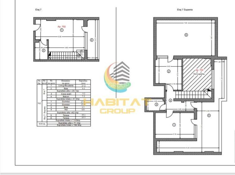 Apartament 3 Camere de tip PENTHOUSE- 5 minute M BERCENI ACTE ATA - 2