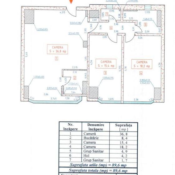 Apartament de 3 camere, 90mp, vedere urbană - 4