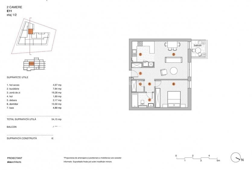 2 camere luminos, etaj 1/3, Bloc boutique, lift – Emil Racovita - 6