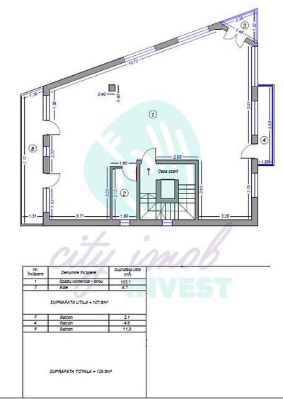 Spatiu de birouri- 108 mp utili Nerva Traian-Octavian Goga-