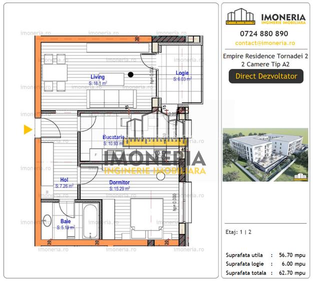 Oferta – Empire Residence Tornadei 2 – Comision 0% – 2 camere, finisaje premium - 2
