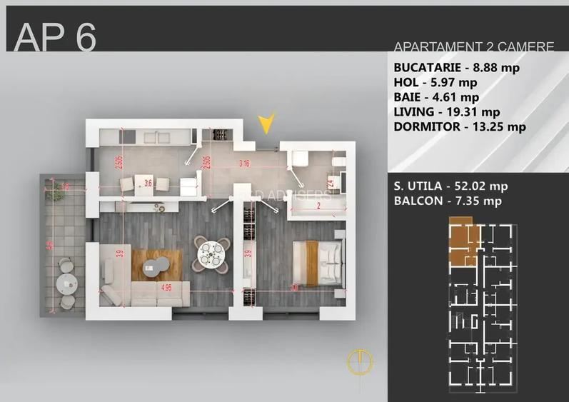 2 camere spațios – Ansamblu rezidențial boutique, Theodor Pallady - 2