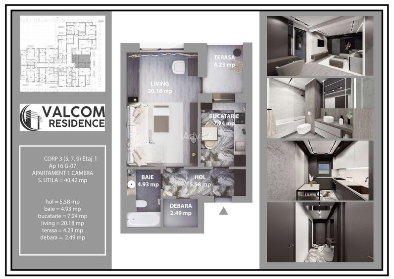 Valcom Residence Bartolomeu, Garsoniera, terasa 4.23, Comision 0% - 5