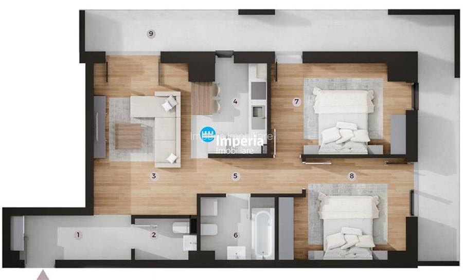 Apartamente noi 3 camere, 2 bai , Tatarasi - Kaufland, Pret Promotional! - 3