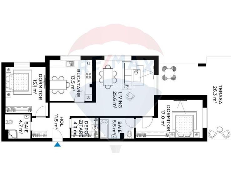Apartament generos cu 3 camere in Sisesti - Metrou Straulesti - 13