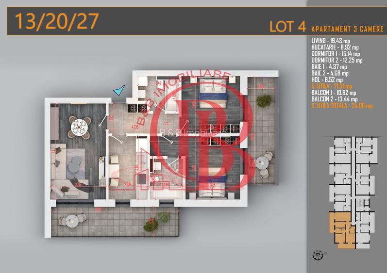 Apartament 3 camere Titan Th. Pallady-Sector 3-Metrou Teclu - 2