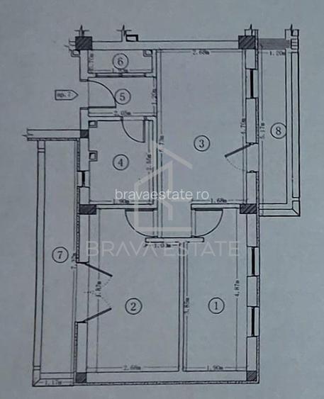 Apartament 3 camere , 43mp , 2 balcoane, zona Eroilor Floresti - 16