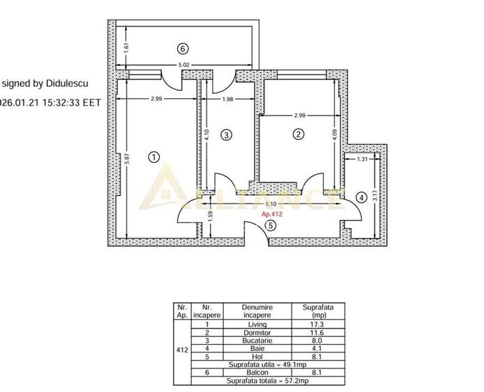 Apartament 2 camere de vanzare – 4 minute metrou Berceni | Incalzire in pardosea - 9