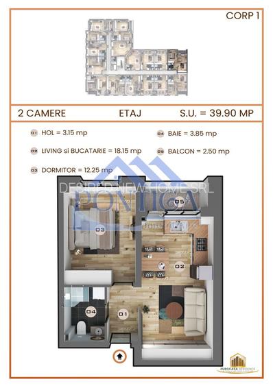 Apartament studio de vânzare | Direct dezvoltator | Comision 0% - 6