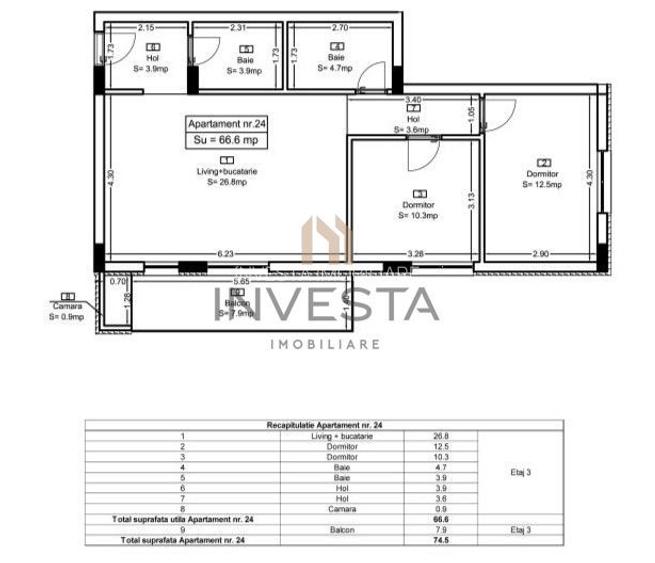Apartament modern cu 2 camere, Florești – bloc nou , finisat - 1