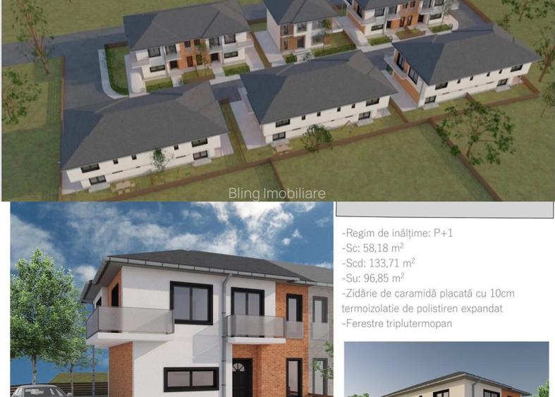 Duplex 100 mp utili, teren 200mp, ansamblu privat, Floresti - 4