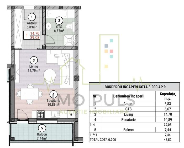 Ap. cu o camera in bloc nou. Parcare si TVA incluse - 1