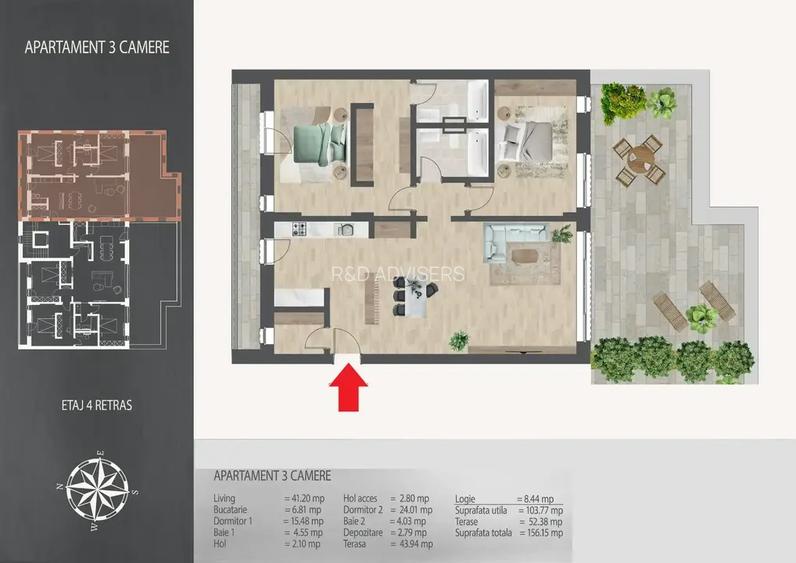 - Apartament 3 Camere cu Terasa - Metrou - Direct Dezvoltator - - 2