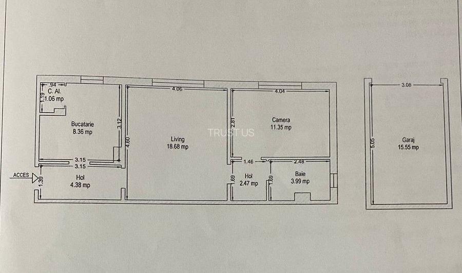 COMISION 0, Apartament 2 Camere, 52mp, GARAJ CF, Parter Inalt, Sagului - 10