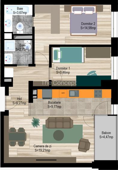 AVANERA BACAU - Apartament  de 3 camere modern A25 - 1