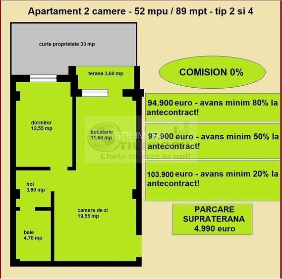 Apartament 2 camere de vanzare in Iasi Valea Lupului, curte proprie - 2