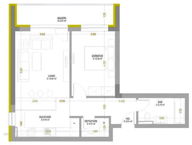 2 Camere in Urban Plaza cu Priveliste la Prima Inchiriere - 15