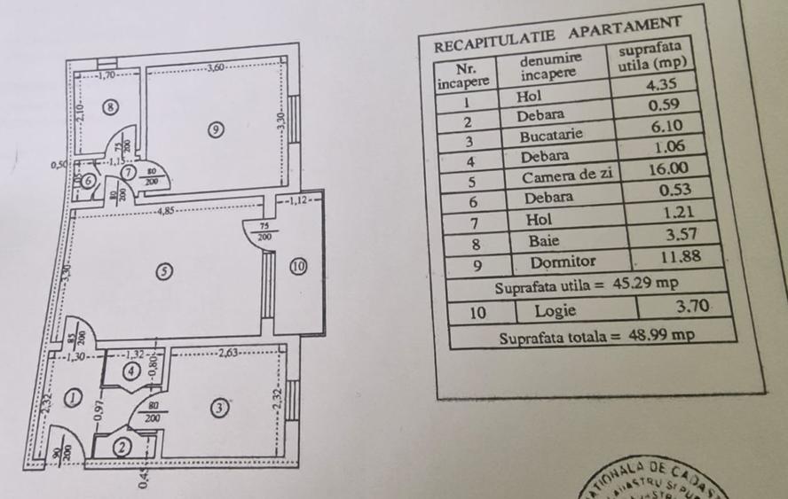Se vinde apartament semidecomandat 2 camere pret 75000 euro negociabil.