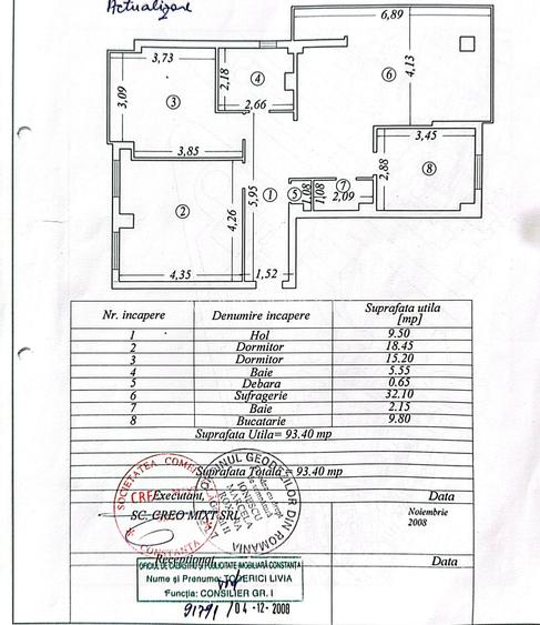 3 Camere, Decomandate, 93 Mp, Etaj Intermediar,  Zona Dacia - 20