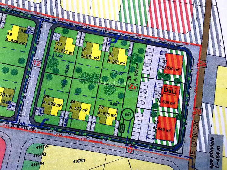 Com. 0% - Giarmata - Teren INTRAVILAN - Su: 608-640mp - 6 ap + servicii - 2